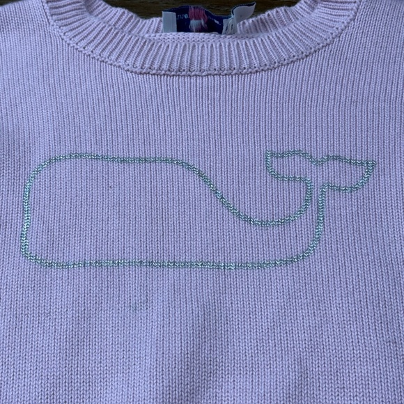 Vineyard Vines Girls Crewneck Sweater, Whale, Pink XS 5-6, Fair Condition, Fall - Picture 2 of 9